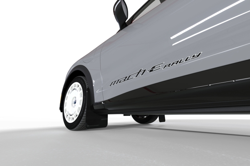 Ford Mach-E Mud Flap Kit - Rally Armor - Rally Edition UR - Black/Metallic Black Logo - `21-`25